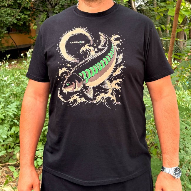 Тениска CARP MOJO JAPANESE KOI GREEN | CARPMOJO.com