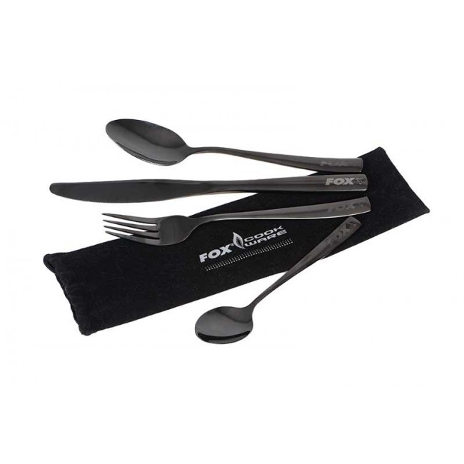 Прибори за хранене FOX Cookware Black Stainless Cutlery Set | CARPMOJO.com Прибори за хранене FOX Cookware Black Stainless Cutlery Set | CARPMOJO.com