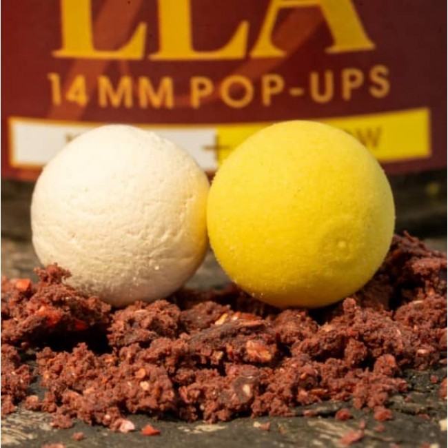 Топчета за стръв OMC Paella Boosted Fluoro Pop-Up White and Yellow 14mm | CARPMOJO.com