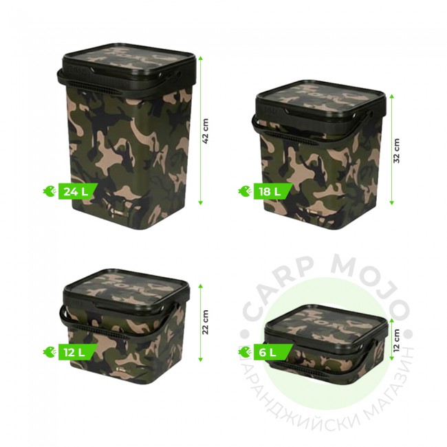 Кофа FOX CAMO BUCKET 6L | CARPMOJO.com