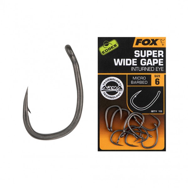thumbnail image 2 of Fox Edges Armapoint Super Wide Gape Hooks – In-Turned Eye (Pack) 2 of 6