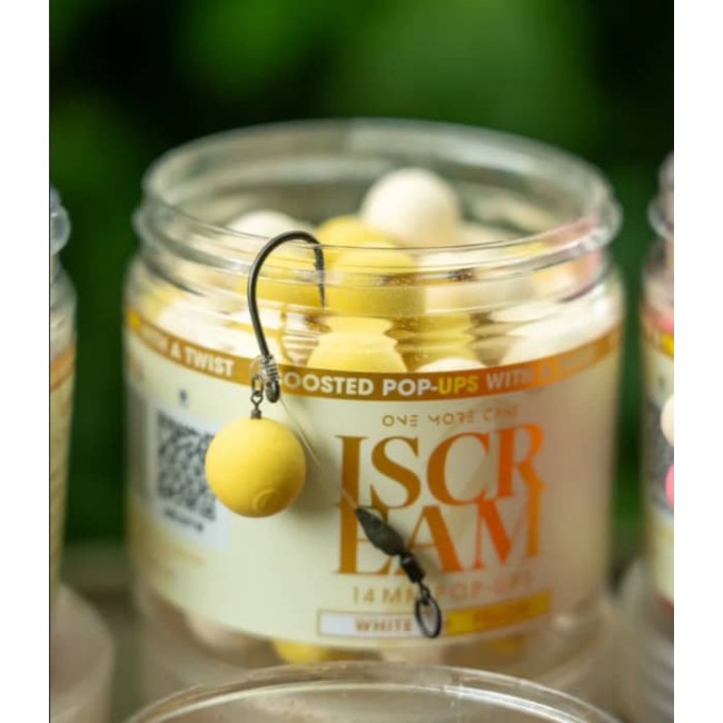 Топчета за стръв OMC I-Scream Boosted Fluoro Pop-Up White and Yellow 14mm | CARPMOJO.com