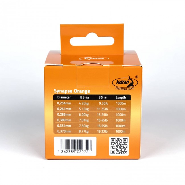 Монофилно основно влакно KATRAN SYNAPSE ORANGE | CARPMOJO.com