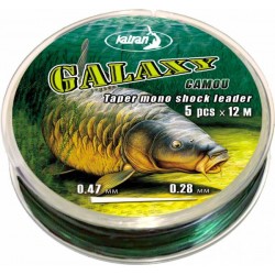 Конусен шок лидер KATRAN GALAXY CAMO, 0.47-0.26 mm, 5x12 m